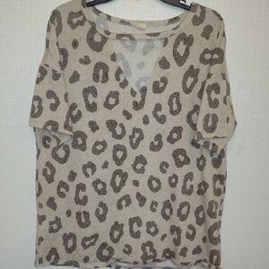 Leopard Print V-Neck Top